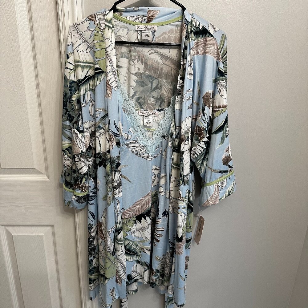 NWT Linea Donatella Chemise/Robe Set - Size L/XL